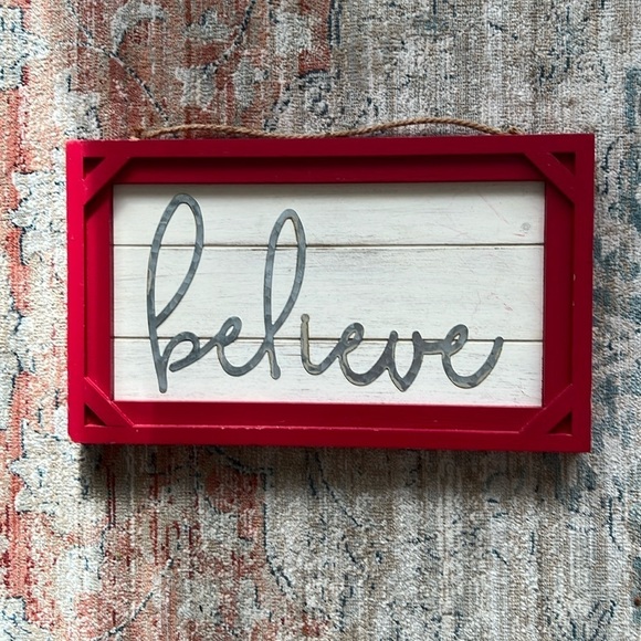 Believe Farm House Distressed Wood Sign New With Tags - Picture 1 of 9